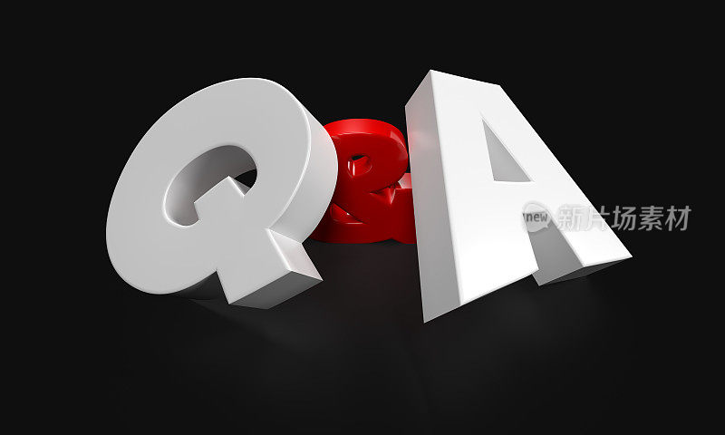 Q & A字母(带有剪切路径的3D渲染)